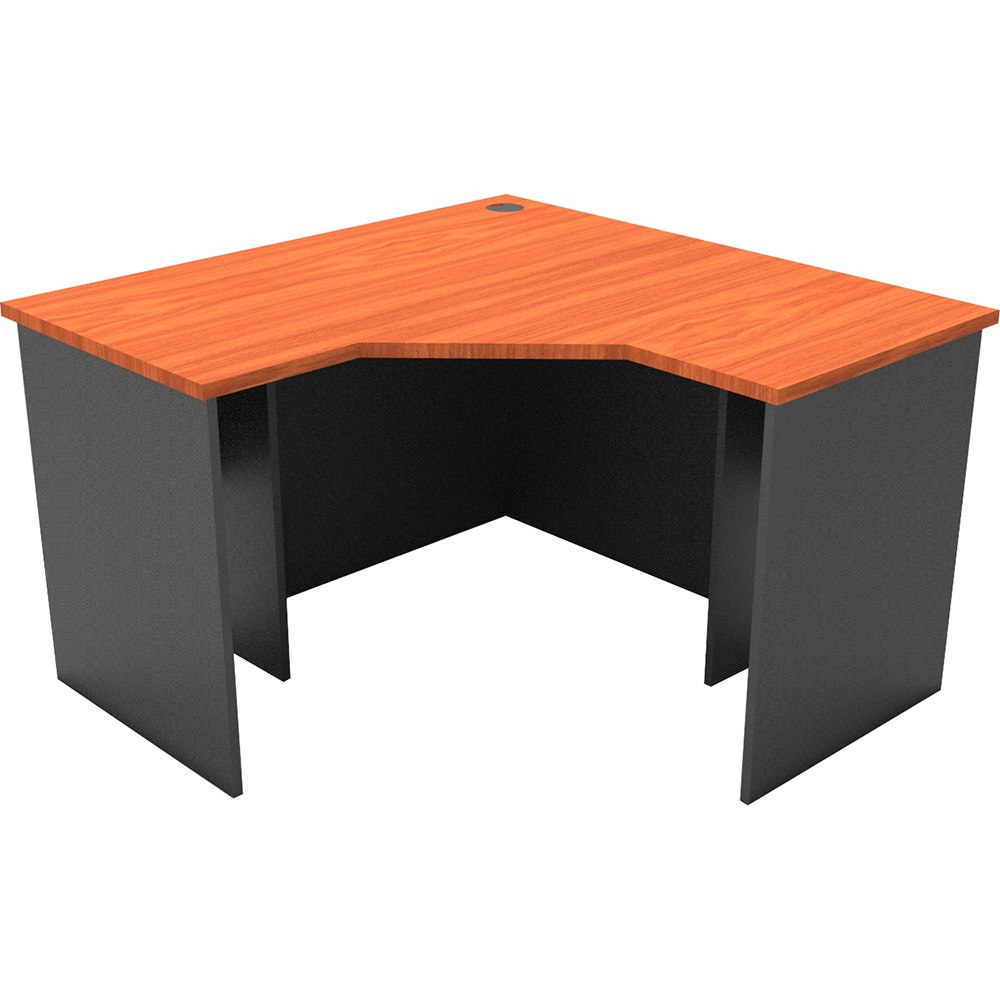 Image for RAPID WORKER CORNER WORKSTATION COMPLETE 1200 X 1200 X 600MM CHERRY/IRONSTONE from PaperChase Office National