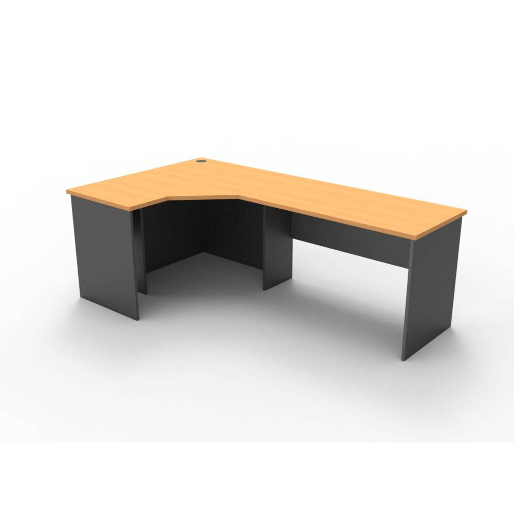 Image for RAPID WORKER CORNER WORKSTATION COMPLETE 1200 X 2100 X 600MM BEECH/IRONSTONE from Office National