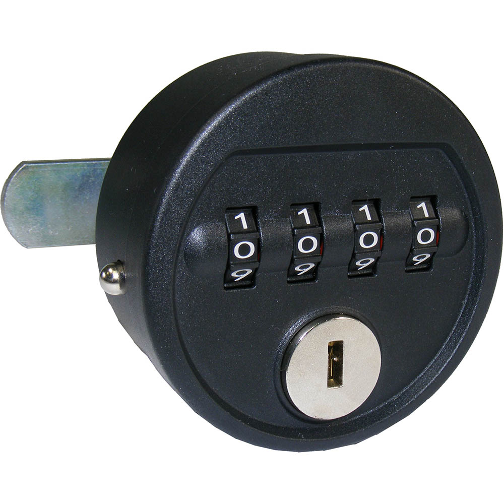 Image for STEELCO CM-17 ROUND COMBINATION LOCKER PADLOCK BLACK from Aztec Office National