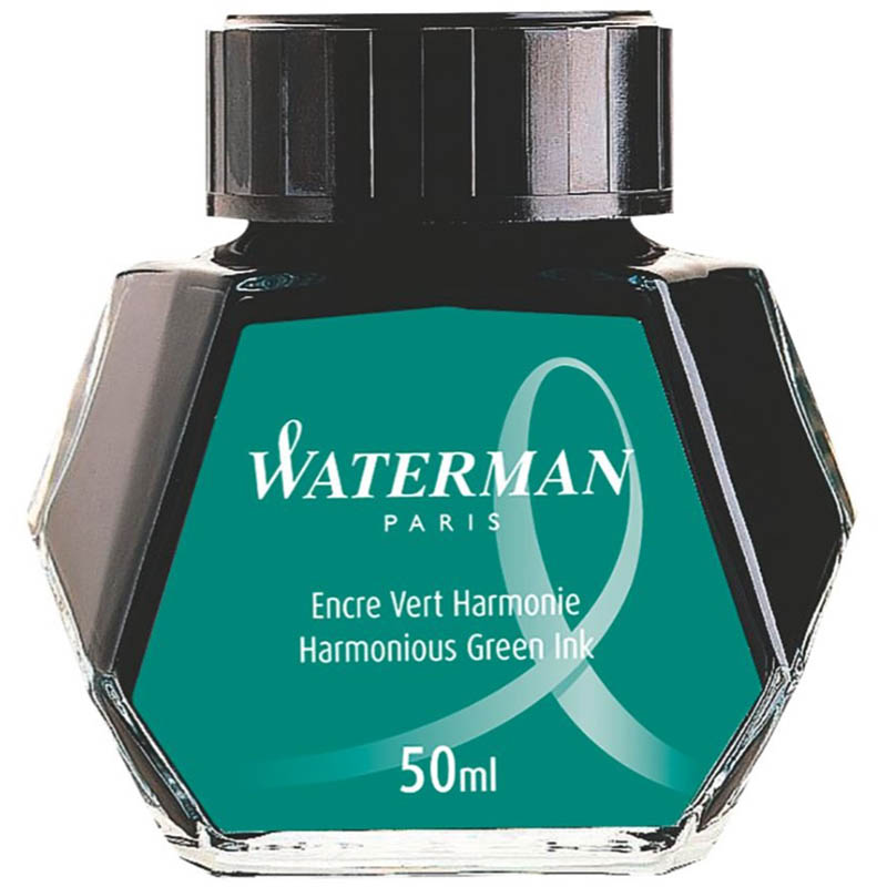 Image for WATERMAN FOUNTAIN PEN INK 50ML BOTTLE HARMONIOUS GREEN from Office National Limestone Coast