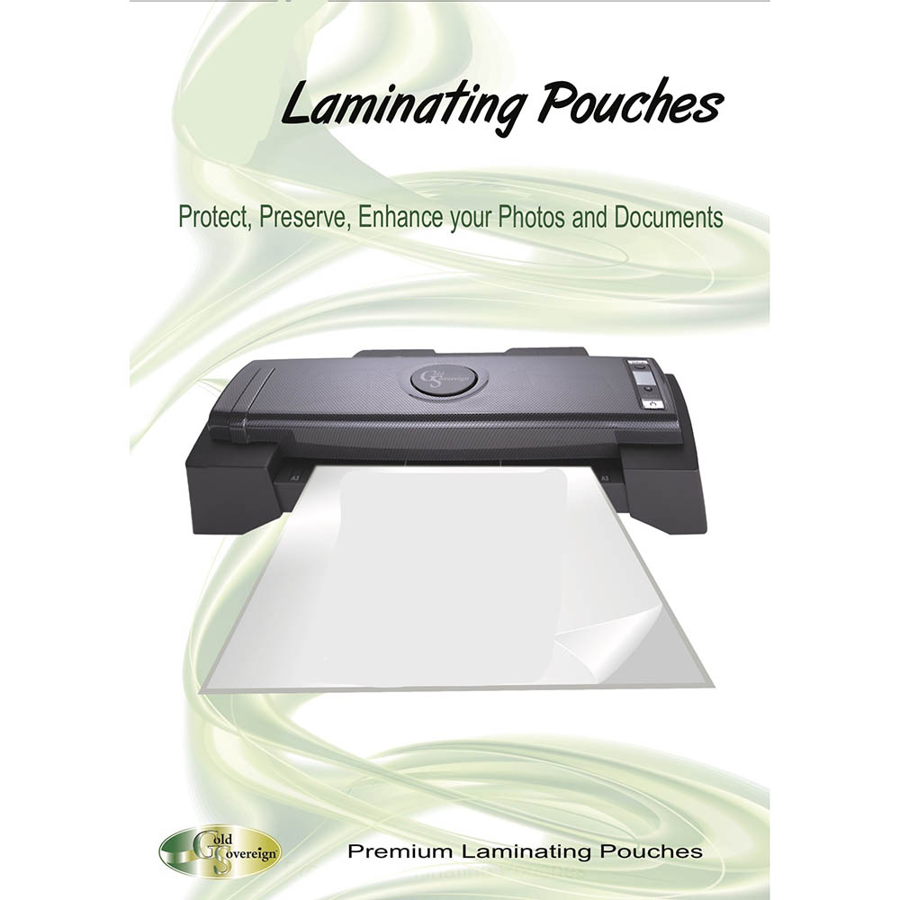Image for GOLD SOVEREIGN LAMINATING POUCH 100 MICRON 108 X 157MM CLEAR PACK 100 from Surry Office National