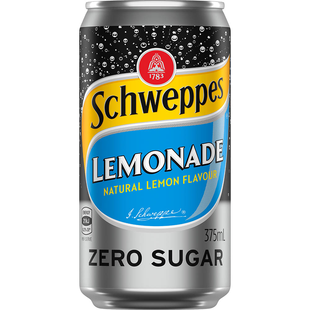 Image for SCHWEPPES LEMONADE ZERO SUGAR CAN 375ML PACK 10 from Office National Sydney Stationery