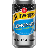 schweppes lemonade zero sugar can 375ml pack 10