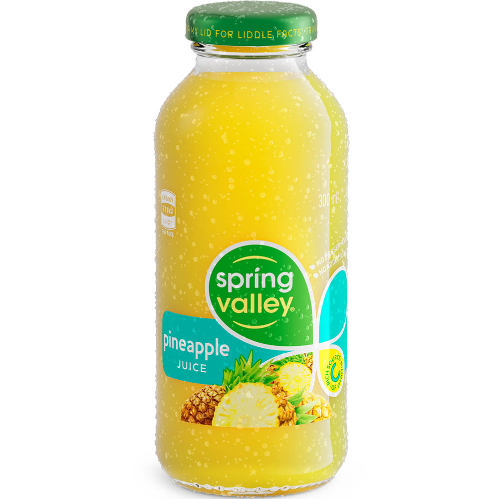 Image for SPRING VALLEY PINEAPPLE JUICE GLASS 300ML CARTON 24 from PaperChase Office National