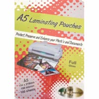 gold sovereign laminating pouch gloss 100 micron a5 clear pack 100