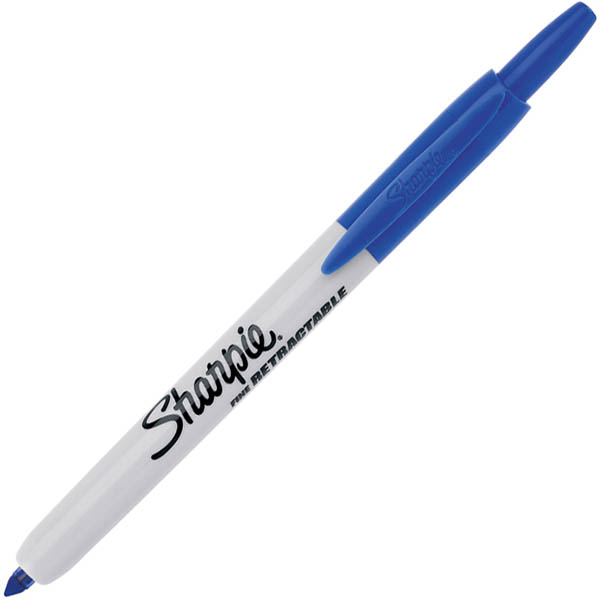 Image for SHARPIE RETRACTABLE PERMANENT MARKER BULLET FINE 1.0MM BLUE from Express Office National