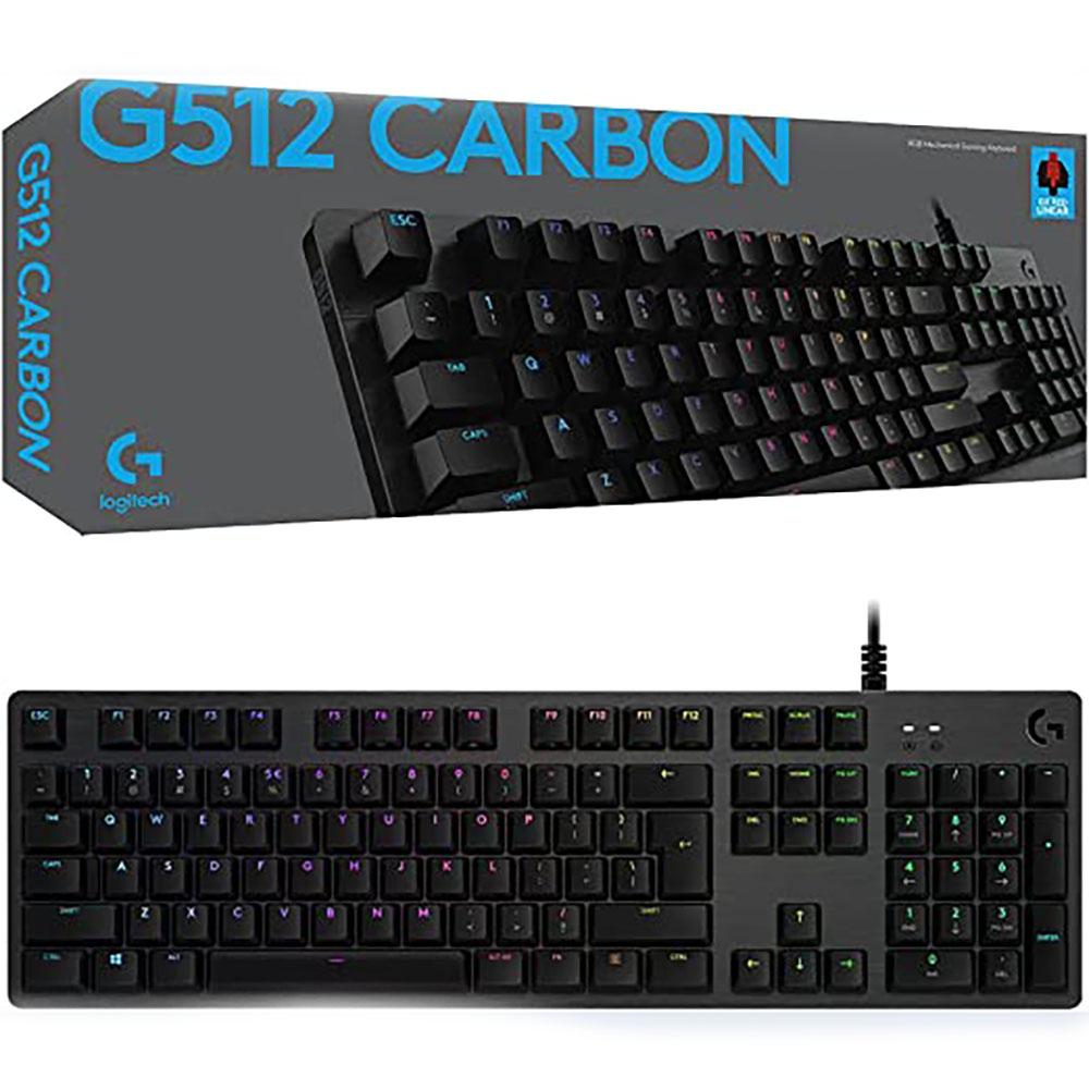 Image for LOGITECH G512 MECHANICAL GAMING KEYBOARD CARBON LIGHTSYNC BLACK WITH GX RED SWITCHES from Office National Barossa