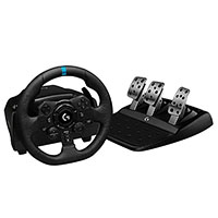 logitech g923 trueforce sim racing wheel and pedals for ps5, ps4 and pc black