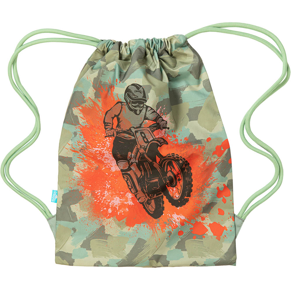 Image for SPENCIL DRAWSTRING BAG BIG CAMO BIKER from Emerald Office Supplies Office National