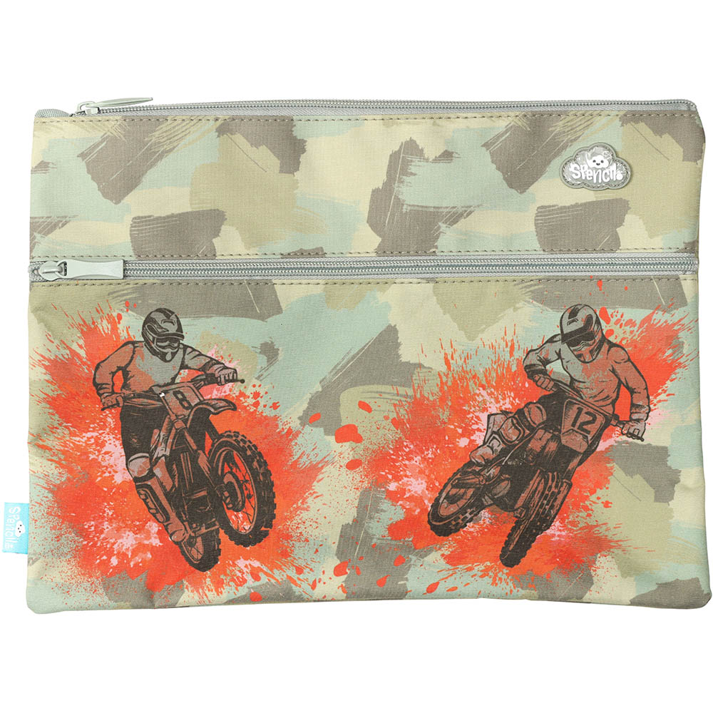 Image for SPENCIL TWIN ZIP PENCIL CASE A4 CAMO BIKER from Aztec Office National