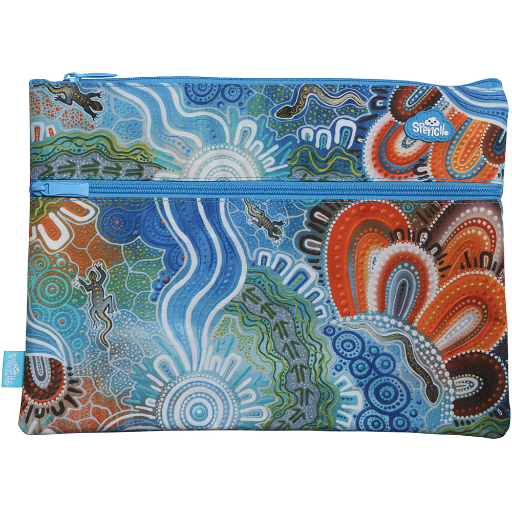 Image for SPENCIL TWIN ZIP PENCIL CASE A4 KALKATUNGU MUU from Aztec Office National