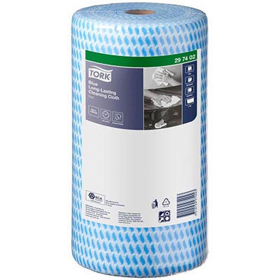 Image for TORK 297402 HEAVY DUTY CLEANING CLOTH 300MM X 45M BLUE ROLL 90 SHEETS from Office National