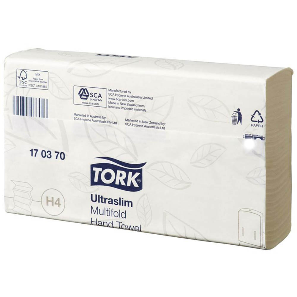 Image for TORK 170370 H4 ULTRASLIM MULIFOLD HAND TOWEL 150 SHEETS 240 X 210MM WHITE from Office National