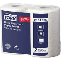 tork extra absorbent kitchen roll 2-ply 120 sheet white pack 2