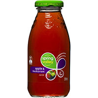 spring valley apple and blackcurrant juice glass 250ml carton 30