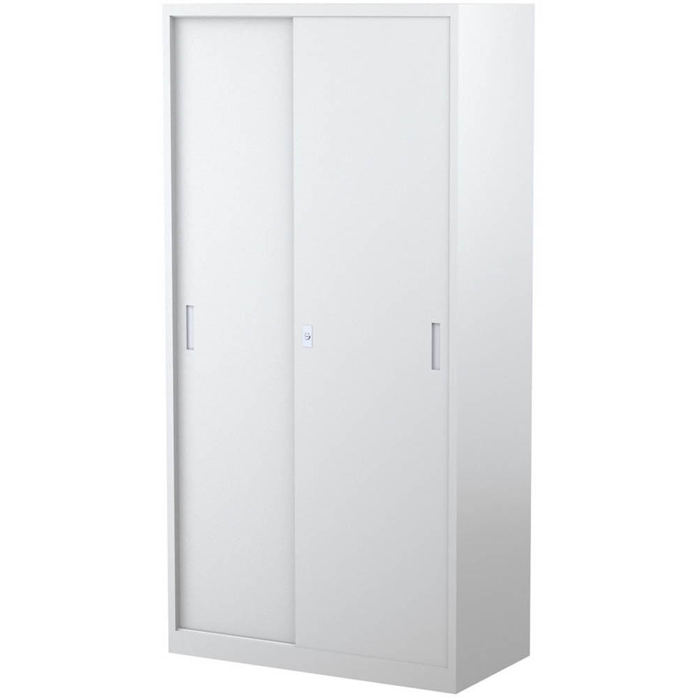 Image for STEELCO SLIDING DOOR CABINET 3 SHELVES 1830 X 914 X 465MM WHITE SATIN from Office National