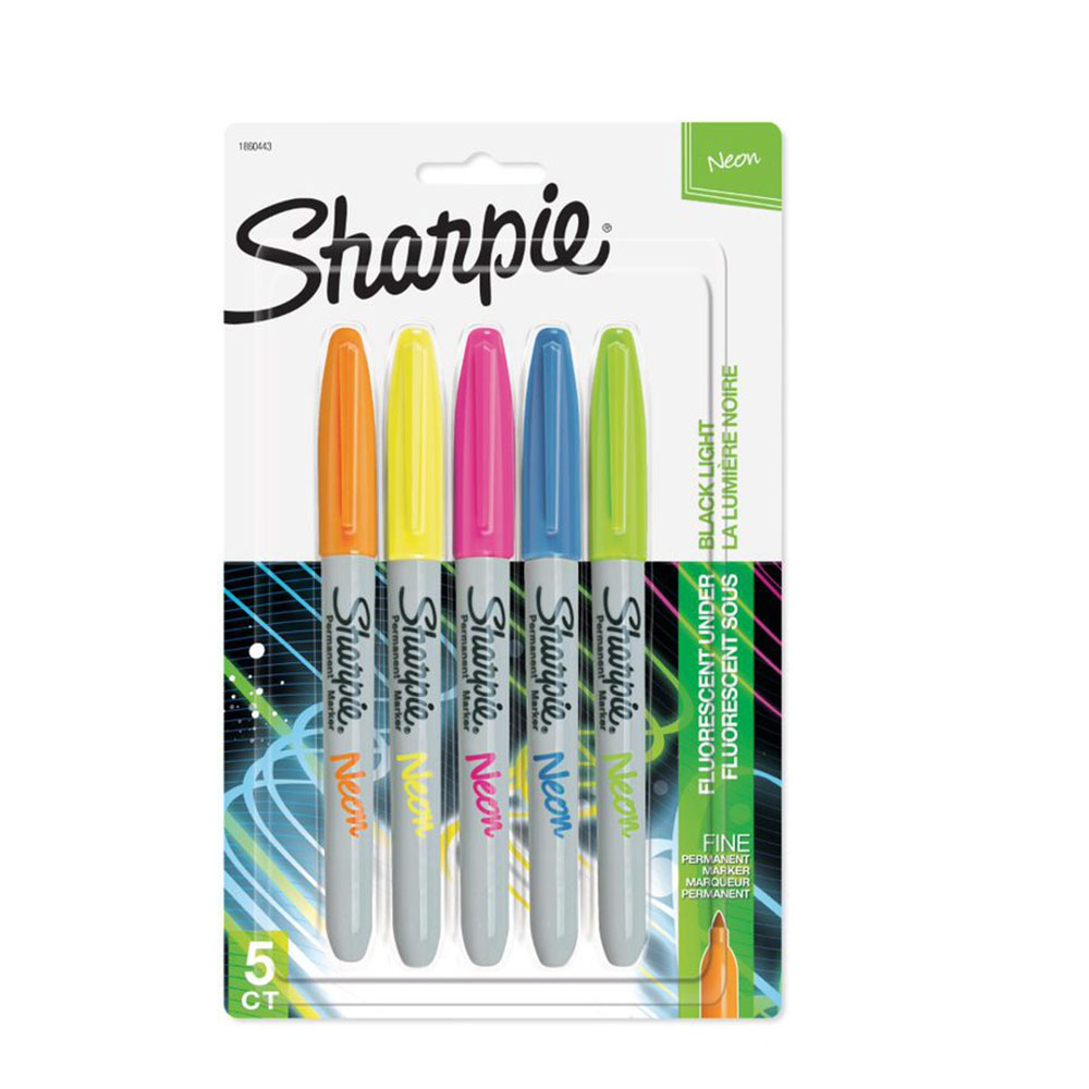Image for SHARPIE PERMANENT MARKER FINE POINT NEON ASSORTED PACK 5 from PaperChase Office National