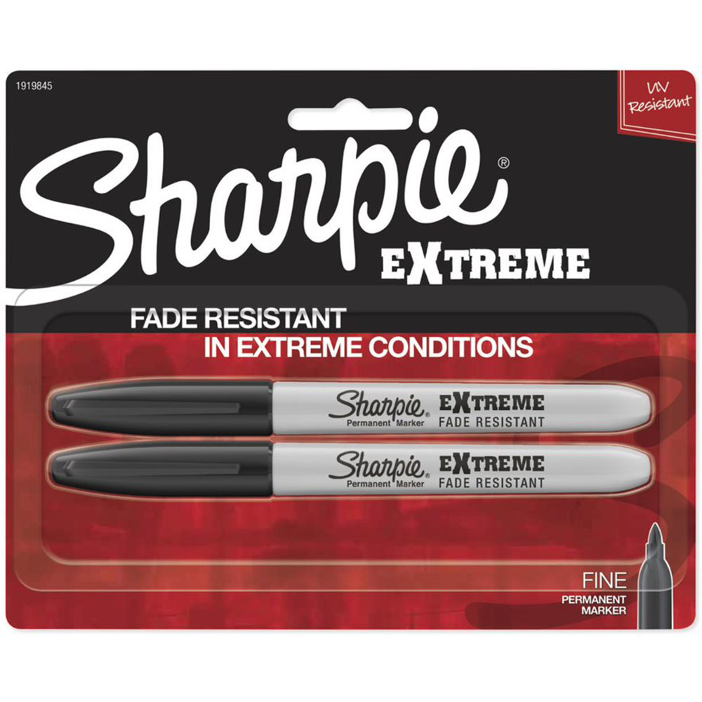 Image for SHARPIE PERMANENT MARKER EXTREME FINE POINT 1MM BLACK PACK 2 from Office National Perth CBD