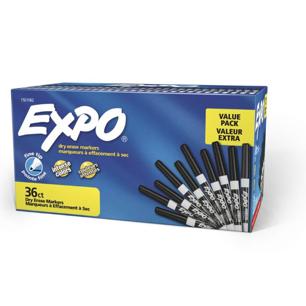 Image for EXPO DRY ERASE MARKER FINE BLACK PACK 36 from Office National Barossa