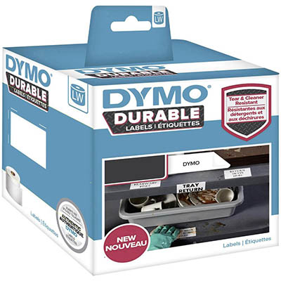 Image for DYMO 1933084 LW DURABLE LABELS 57 X 32MM BLACK ON WHITE ROLL 800 from PaperChase Office National