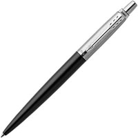 parker jotter ballpoint pen medium blue ink bond street black chrome trim