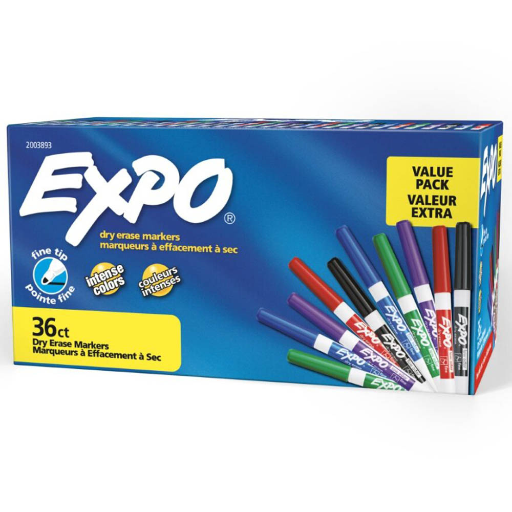 Image for EXPO DRY ERASE MARKER FINE ASSORTED PACK 36 from Aztec Office National Melbourne
