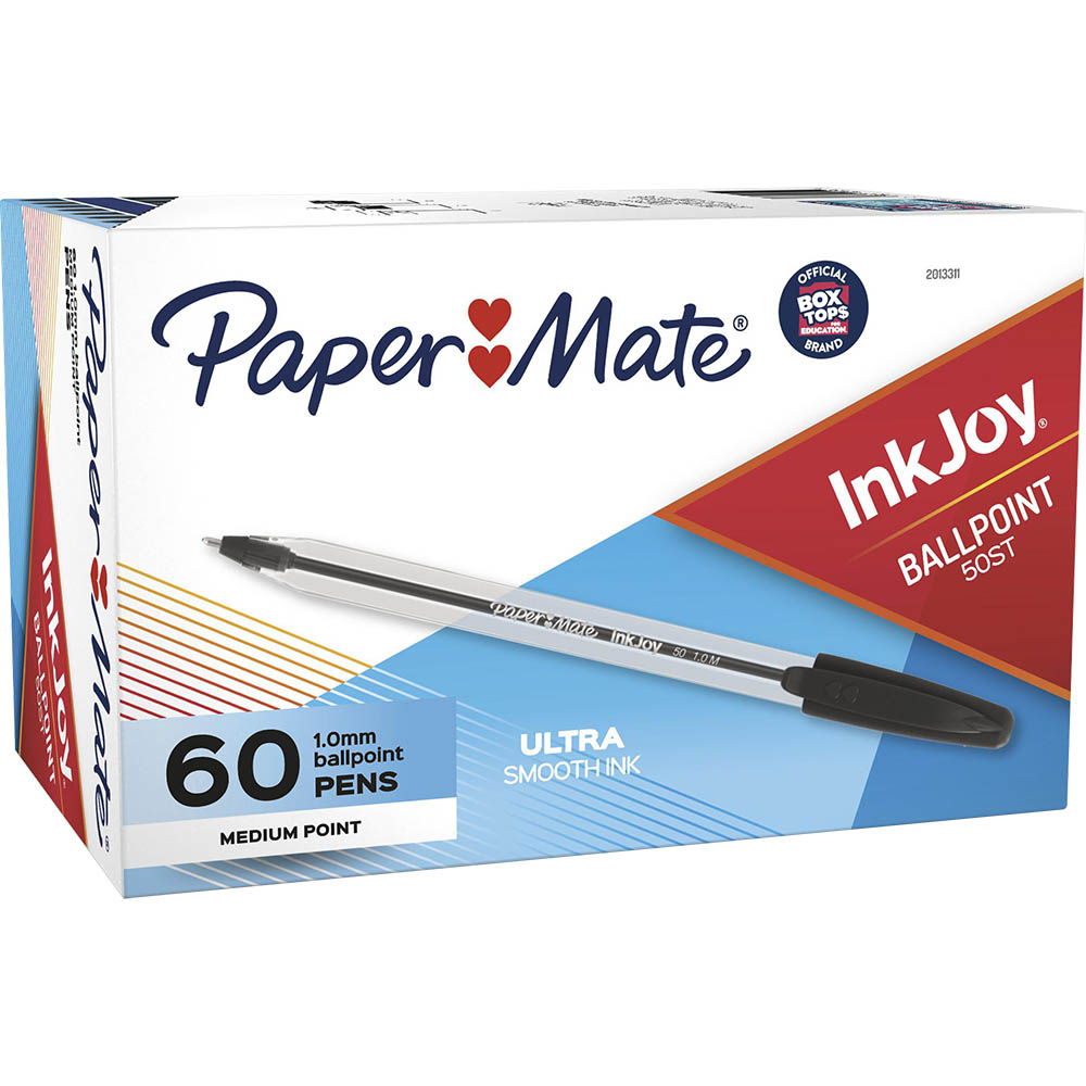 Image for PAPERMATE INKJOY 100 BALLPOINT PENS MEDIUM BLACK BOX 60 from AASTAT Office National
