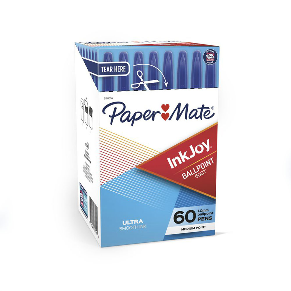 Image for PAPERMATE INKJOY 100 BALLPOINT PENS MEDIUM BLUE BOX 60 from Absolute MBA Office National