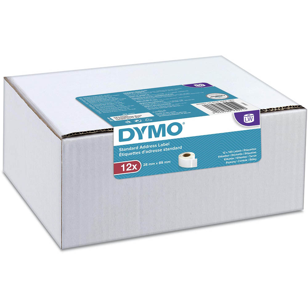 Image for DYMO 99010 LW ADDRESS LABELS 89 X 28MM WHITE ROLL 130 BOX 12 from Office National