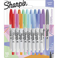 sharpie permanent marker fine and ultra fine point pastel assorted pack 18