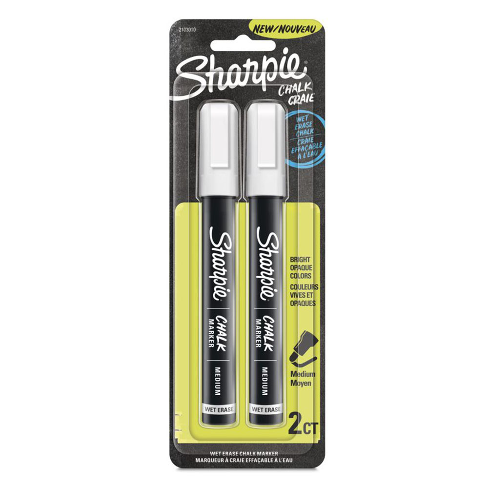 Image for SHARPIE CHALK MARKER WET ERASE 1.5MM MEDIUM TIP WHITE PACK 2 from Office National ONE Solution Business Supplies