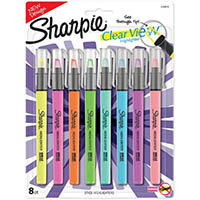 sharpie clear view highlighter stick see-through chisel assorted pack 8