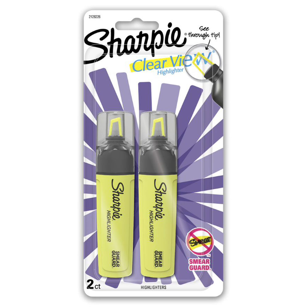 Image for SHARPIE HIGHLIGHTER CLEAR VIEW TANK YELLOW PACK 2 from Office National ONE Solution Business Supplies