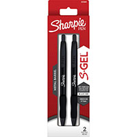 sharpie s-gel retractable gel ink pen 0.7mm matte black pack 2