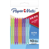 papermate inkjoy 100rt retractable ballpoint pen 1.0mm fashion assorted pack 10