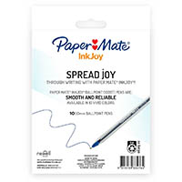 paper mate inkjoy 100 ballpoint pens medium blue pack 10