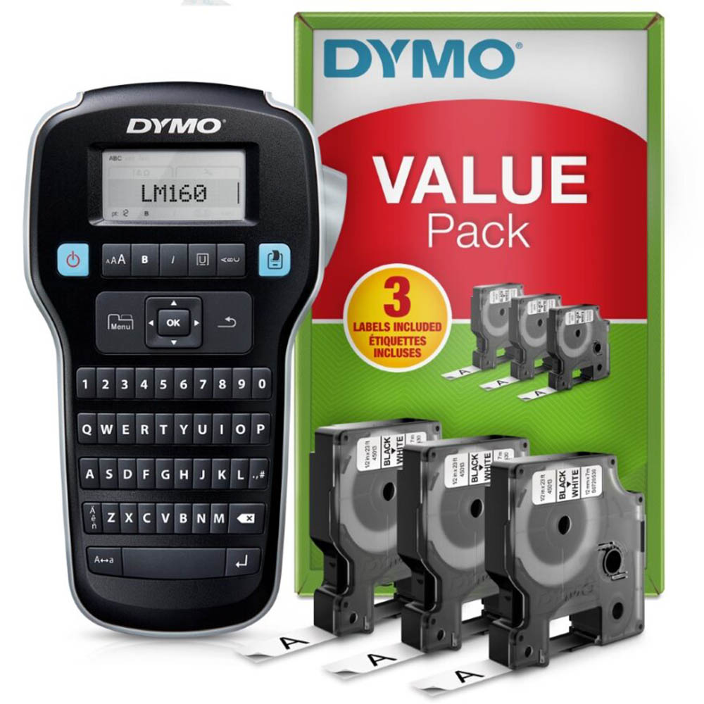 Image for DYMO LABELMANAGER 160P LABELLER VALUE PACK BLACK from OFFICE NATIONAL CANNING VALE
