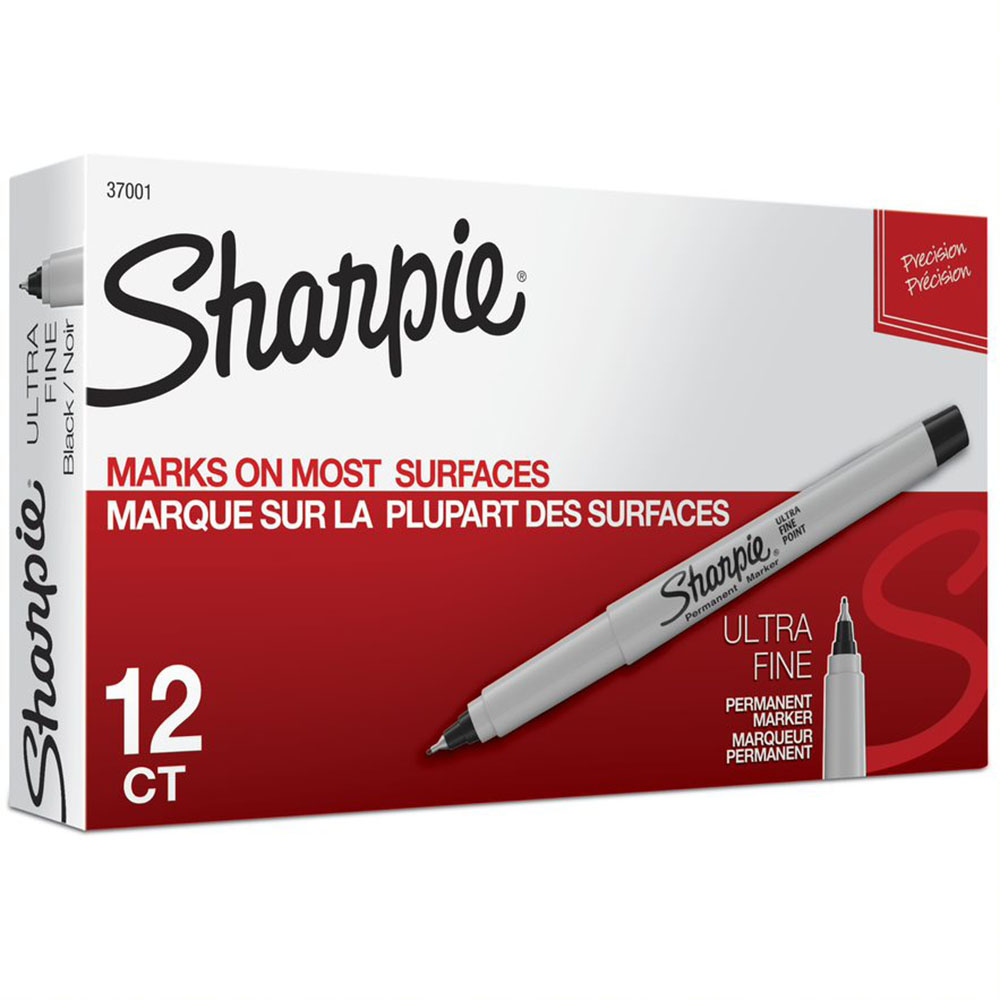 Image for SHARPIE PERMANENT MARKERS ULTRA FINE BLACK BOX 12 from Discount Office National