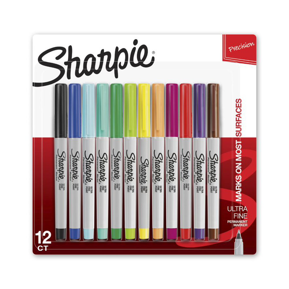 Image for SHARPIE PERMANENT MARKERS ULTRA FINE ASSORTED PACK 12 from Aztec Office National Melbourne