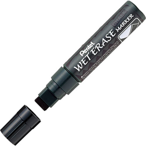 Image for PENTEL SMW56 JUMBO WET ERASE CHALK MARKER CHISEL 10-15MM BLACK from Office National ONE Solution Business Supplies