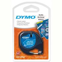 dymo 91335 letratag plastic labelling tape 12mm x 4m ultra blue
