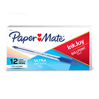 papermate inkjoy 100 ballpoint pens medium blue box 12