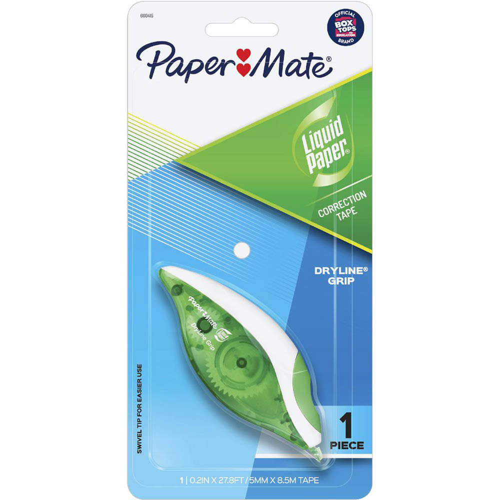 Image for LIQUID PAPER DRYLINE GRIP GREEN CORRECTION TAPE 5MM X 8.5M WHITE from PaperChase Office National