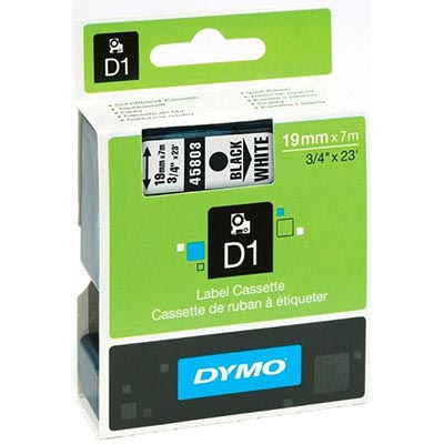 Image for DYMO 45803 D1 LABELLING TAPE 19MM X 7M BLACK ON WHITE from Office National