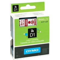 dymo 45805 d1 labelling tape 19mm x 7m red on white