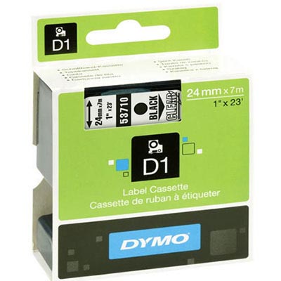 Image for DYMO 53710 D1 LABELLING TAPE 24MM X 7M BLACK ON CLEAR from Connelly's Office National