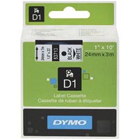 dymo 53713 d1 labelling tape 24mm x 7m black on white