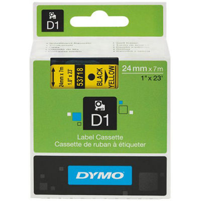 Image for DYMO 53718 D1 LABELLING TAPE 24MM X 7M BLACK ON YELLOW from Pirie Office National