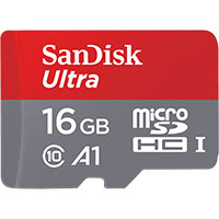 sandisk ultra micro sdhc memory card with adaptor 16gb class 10