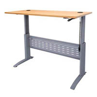 rapid span electric height adjustable open desk 1500 x 700mm beech/silver